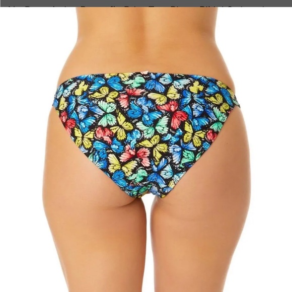 NWT bikini Love & Sports Black Shimmer Lace-Up Tankini Top size XS Bottom Small - Picture 9 of 15